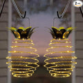 JHPGEOE 2 Pack Outdoor Solar Hanging Lantern Lights - 60LED Waterproof Solar Pineapple Light Outdoor for Garden,Yard Porch Lawn Backyard Landscape Pathway Patio Outside Gardening