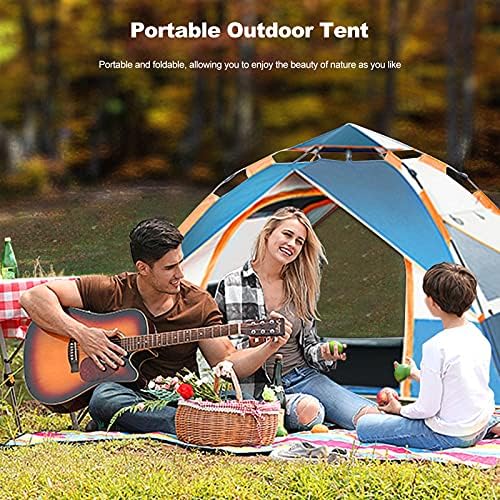 Ergocar Camping Tent 210T Oxford Cloth Waterproof Windproof Dome Adults Tent, 2-4 Man Ultraligh Ventilated 2 Doors & 2 Windows Pop up Tent for Family Long Trip, Hiking & Fishing - Image 2