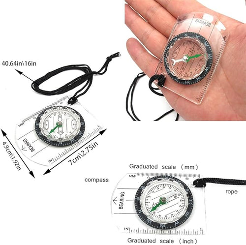 12pcs Orienteering Compass Set - Waterproof, Map Compass for Hiking, Backpacking, Camping, Kids, Travelling