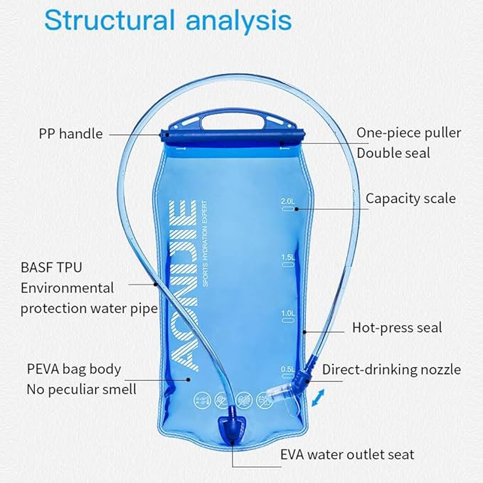 AONIJIE Hydration Bladder 3L Water Reservoir, Leakproof Water Storage Bladder Bag, BPA Free, Large Opening, for Hiking Camping Running