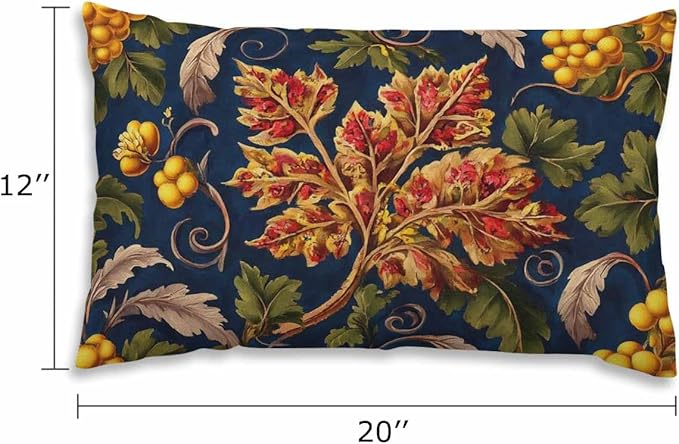 EKOBLA Paisley Floral Pattern Throw Pillow Case Cushion Cover Flowers Plant Intricate Twig Leaves Farmhouse Decorative Pillow Cases Cotton Linen 12x20 Inch Cushion Cover for Sofa Couch Decoration