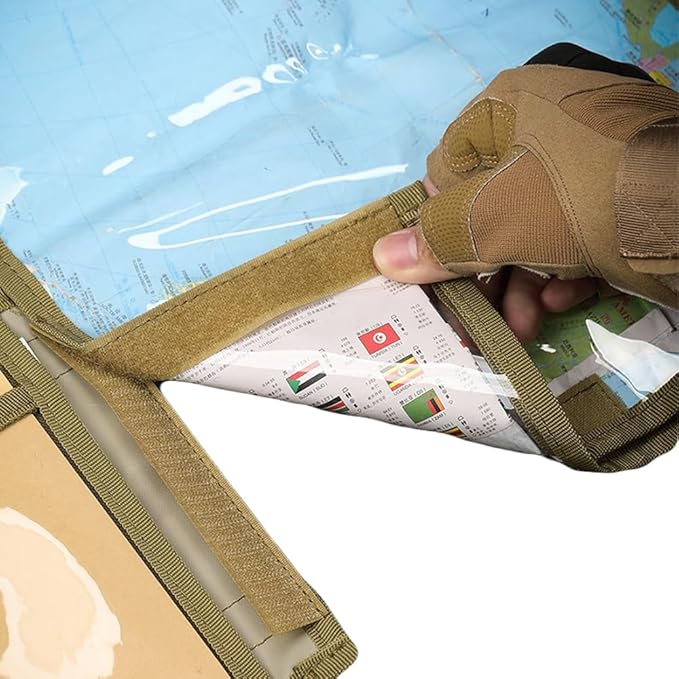 Tactical Map Case Multifunctional Map Pouch with Pen EDC Tool Holder Map Protector Foldable Map Storage Bag with Clear Window for Reading Map while Outdoors or Hiking (CP)