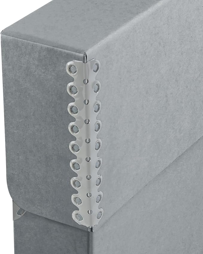 Lineco Archival Document Storage Box with Metal Edge, Acid-Free Gray Boxboard, Organize and Store Files, Prints, Photos, Letter-Sized Case 12.5" x 10.5" x 2.5" Wide, Pack of 2