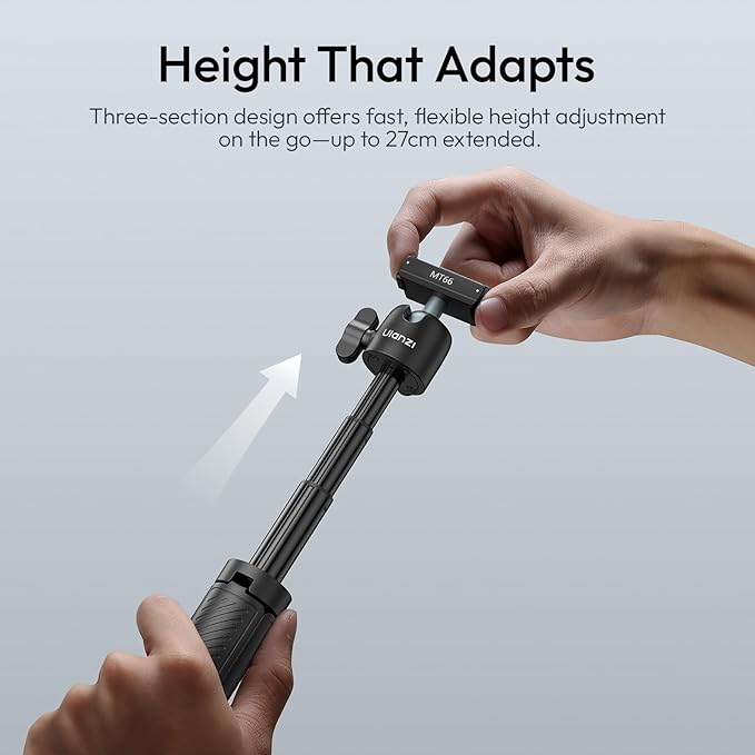 ULANZI MT66 Magnetic Mini Extension Rod Tripod for DJI Osmo Action 5 Pro/4/3/Osmo 360, with Backpack Strap Mount for Vlog Video Recording, Multi-Modes Backpack Clip/Selfie Stick/Handle Grip