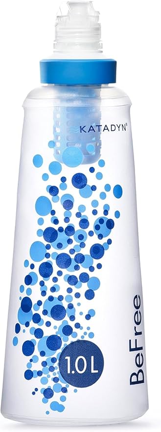 Katadyn BeFree 1.0L Ultralight Collapsible Water Filter Bottle for Hiking, Camping, Backpacking