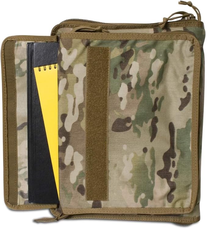 TACTICAL NOTEBOOK COVERS Tactical Admin Notebook Cover System | Zippered Map Case | Fits US Standard Size Paper 8.5” x 11” & A4 Notebooks | Durable Field Organizer (Multicam)