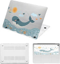 Hard Shell for MacBook 12 inch Case Retina 2015 2016 2017 Release (Model A1534),Plastic Protective Laptop Cover & Keyboard Cover Skin for Apple MacBook Air 12",Ocean Dolphin