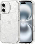 MOSNOVO Case for iPhone 16, [Buffertech 6.6ft Military-Grade Drop Protection] [Anti Peel Off Tech] Clear TPU Bumper Phone Case Cover Design - White Dragon