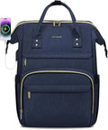 LOVEVOOK Laptop Backpack for Women,15.6 Inch Professional Womens Travel Backpack Purse Computer Laptop Bag Nurse Teacher Backpack,Waterproof College Work Bag Carry on Back Pack with USB Port,Dark Blue