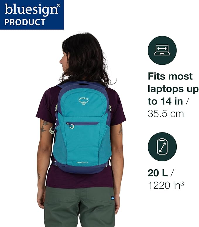 Osprey Daylite Plus Commuter Backpack – Lightweight, Everyday Pack with Laptop Sleeve and Water Bottle Pockets – Ideal for Work, School, and Travel with Versatile Storage Options, Tan Concrete