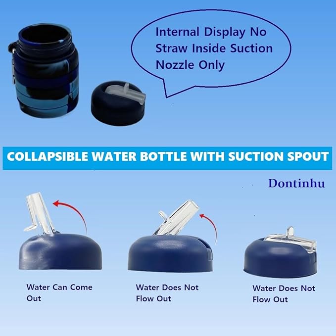 Collapsible Water Bottles 3 Pack 16oz(about 500ml), Travel Portable Sport Water Bottle, Silicone Foldable Water Bottles for Gym Camping Outdoor Hiking. (Colorful)