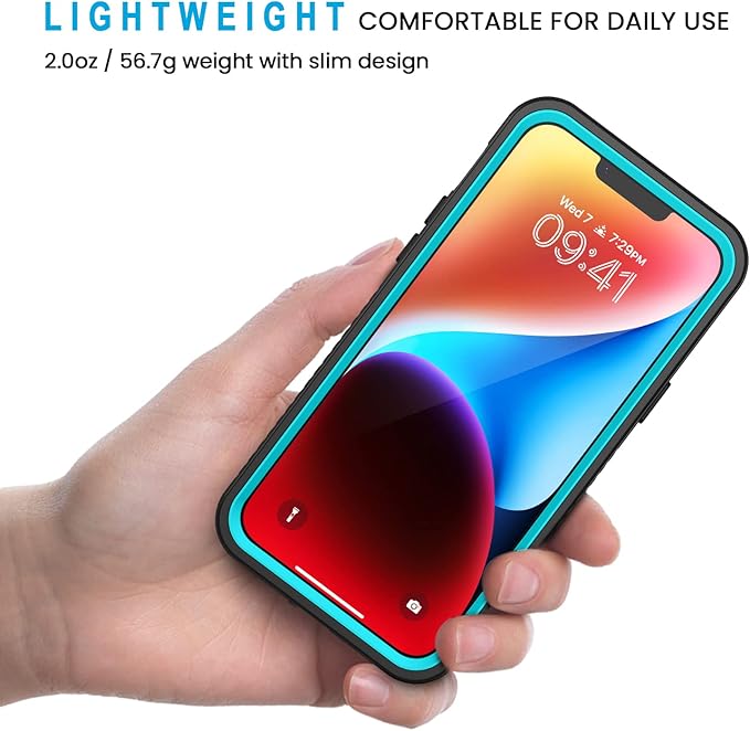 Lanhiem for iPhone 14 Plus Case, IP68 Waterproof Dustproof Shockproof with Built-in Screen Protector, Full Body Protective Cover for iPhone 14 Plus - 6.7 inch (Blue)