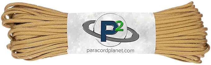 Paracord Planet Solid Color 550lb Paracord – 7 Strand Type III Nylon Cord for Indoor and Outdoor Tasks – Gold (1,000 ft)