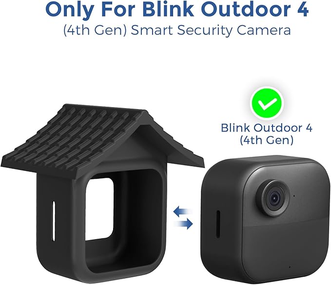 Silicone Case for Blink Outdoor 4 (4th Gen)/Outdoor 2K+- Full Camera Protection Cover with Brim, Weatherproof & Dustproof Skin, Easy Access to Ports (Blink 4gen Silicon cover-3pcs)