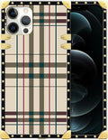 Compatible with iPhone 12 Pro Max Case, Black Red Beige Stripes Luxury Golden Decoration for Girl Women Soft TPU Shockproof Protective Hard PC Back for iPhone 12 Pro Max