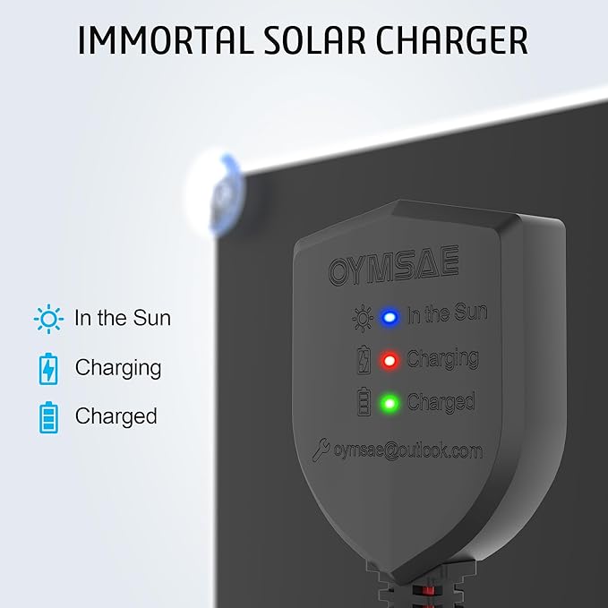 OYMSAE 20W 12V Solar Panel Car Battery Charger Portable Waterproof Power Trickle Battery Charger & Maintainer for Car Boat Automotive RV with Cigarette Lighter Plug & Alligator Clip