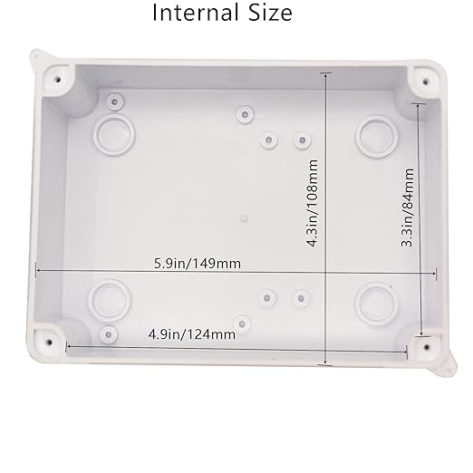Junction Box Dustproof Waterproof IP65 ABS Plastic Electrical Boxes, Indoor & Outdoor Electrical Power Cord Enclosure Universal Project Box DIY Case White 5.9 x 4.3 x 2.8 inch(150x110x70mm)