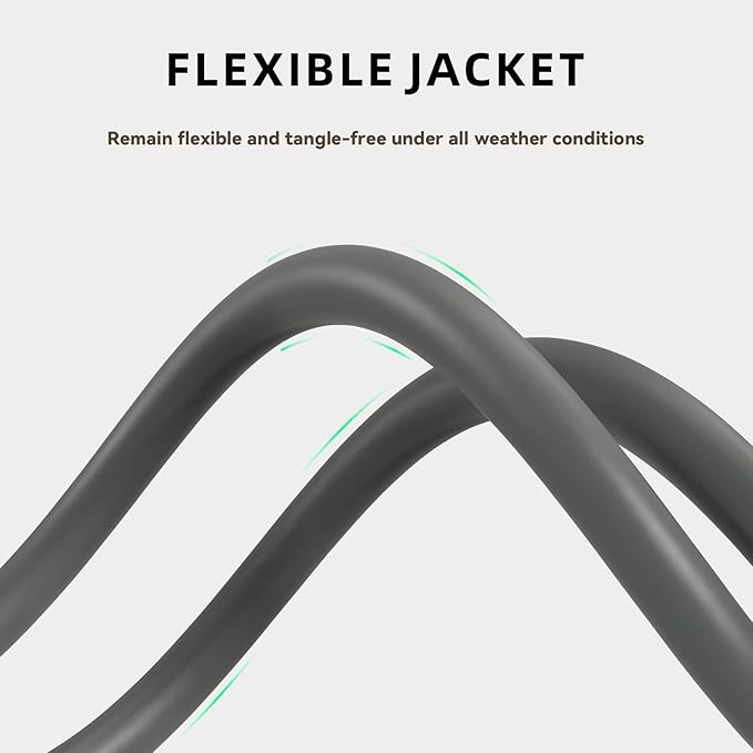 12ft Outdoor Extension Cord for Christmas Decorations - 16/3 Heavy Duty SJTW Waterproof Gray Electrical Cable with 3 Prong Grounded Plug for Safety, Great for Lawn and Major Appliances