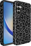 Compatible for Samsung Galaxy A57 5G Case, Dual Layer Heavy Duty 2 in 1 Shockproof Protective Phone Case,Black Cheetah Leopard Print