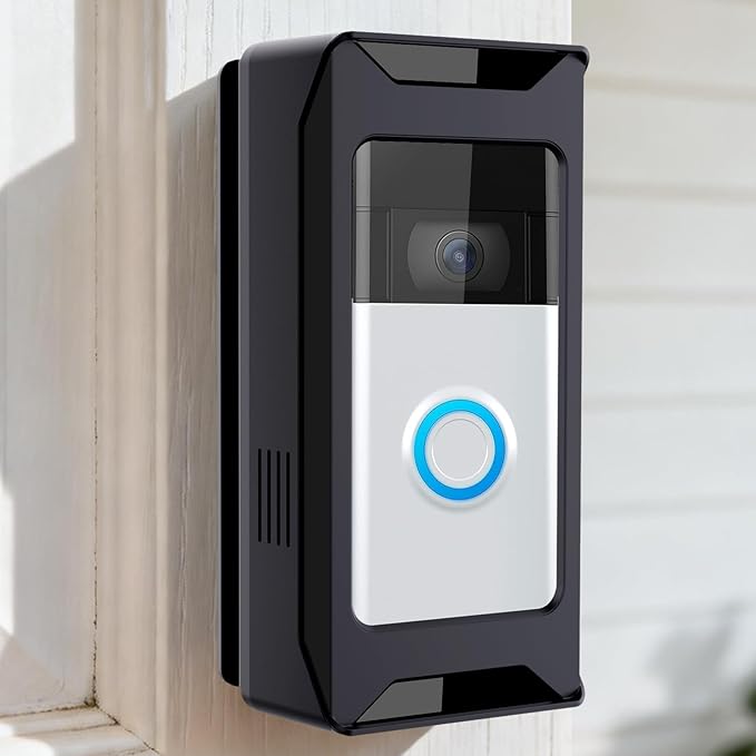 Anti-Theft Video Doorbell Mount Compatible with Ring/Blink Wireless Camera Doorbell, Adjustable Angle Mount No-Drill Battery Doorbell Bracket Accessories for Houses, Apartments, Businesses