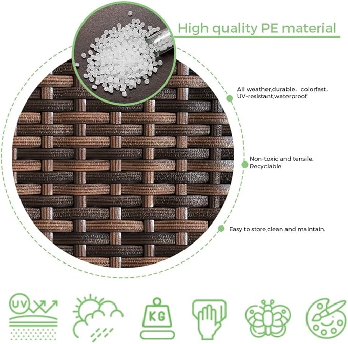 120 Ft Wicker Repair Kit, Plastic Wicker Repair Supplies, Gradient Dark Brown with Visible Mixed Color Stripes, Synthetic Rattan Replacement Material for Patio Furniture Repair