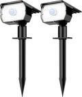 nipify Solar Spot Lights Outdoor Motion Sensor with 3 Modes, Solar Spotlights Outdoor Waterproof 2-in-1 Auto On/Off Landscape Lighting for Outside Yard Wall Garden Pathway, Cool White