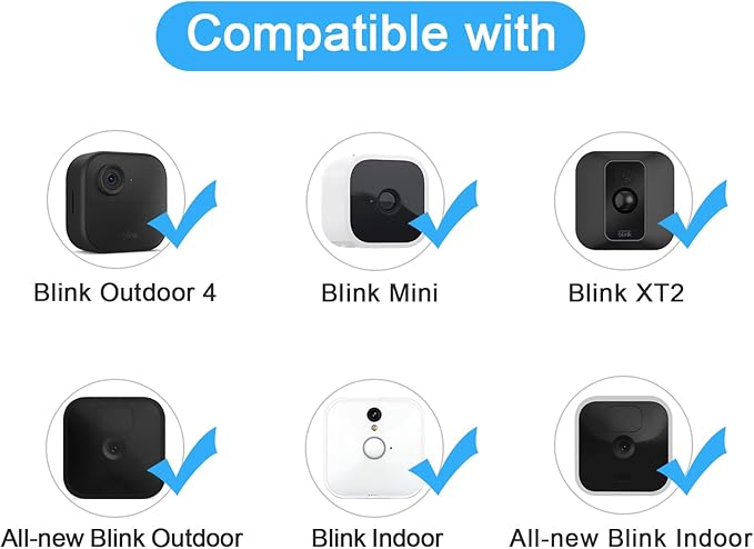 2Pack Adhesive Wall Mount Adjustable Security Wall Mount Bracket for Blink Outdoor 4 (4th Gen) / (3rd Gen), Blink XT / XT2, Blink Mini, Perfect View Angle for Your Blink Surveillance Camera