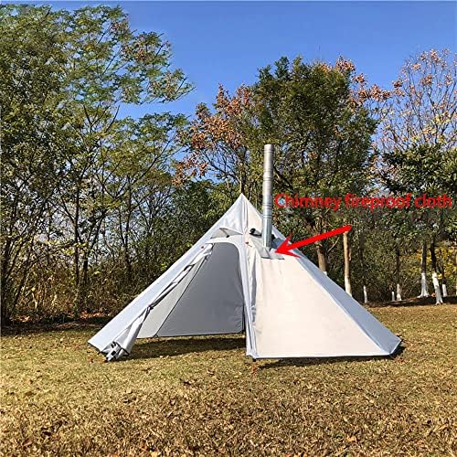 Tipi Hot Tent with Fire Retardant Stove Jack for Flue Pipes, 3~4 Person, Lightweight, Teepee Tents for Family Team Outdoor Backpacking Camping Hiking - Image 4