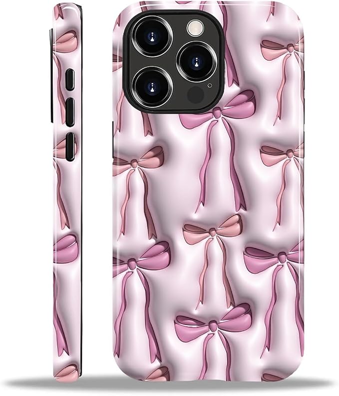 for iPhone 12 Pro Max Case,HL2 Abstract Ribbons Bows Hybrid 2 Layer Hard Shell Silicone Protective Pattern Design Case