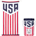 Dock & Bay Beach Towel - Quick Dry, Sand Free - Compact, Lightweight - 100% Recycled - Includes Bag - U.S. Soccer - Extra Large (200x90cm, 78x35)