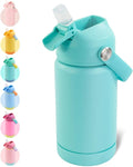 Kerilyn 12oz Kids Water Bottle, Stainless Steel Insulated Water Bottle for Kids, Toddler Cup With Straws Leak-proof, Toddler Water Bottles for School Boys Girls, BPA Free, Green