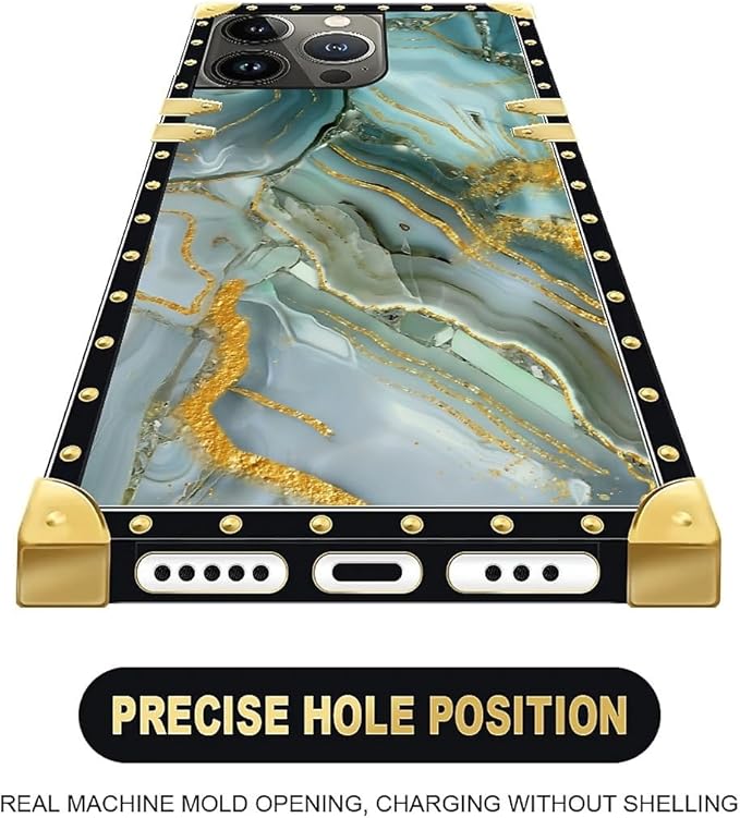 Compatible with iPhone 13 Pro Max Case, Golden Texture Marble Veining Luxury Golden Decoration for Girl Women Soft TPU Shockproof Protective Hard PC Back for iPhone 13 Pro Max