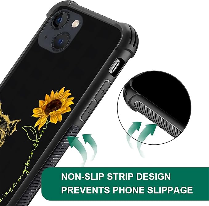 for iPhone 14 Plus Case, Pig Sunflower Yellow Sunshine Pattern Made of Soft Silicone Hard Acrylic Shock Protection for iPhone 14 Plus