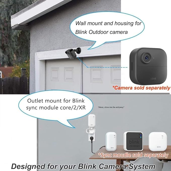 All-New Blink Outdoor Camera Surveillance Mount, 3 Pack Weatherproof Protective Housing and 360 Degree Adjustable Mount for Blink Outdoor 4/Outdoor 2K+/3rd Gen Cam, Black (Camera is Not Included)