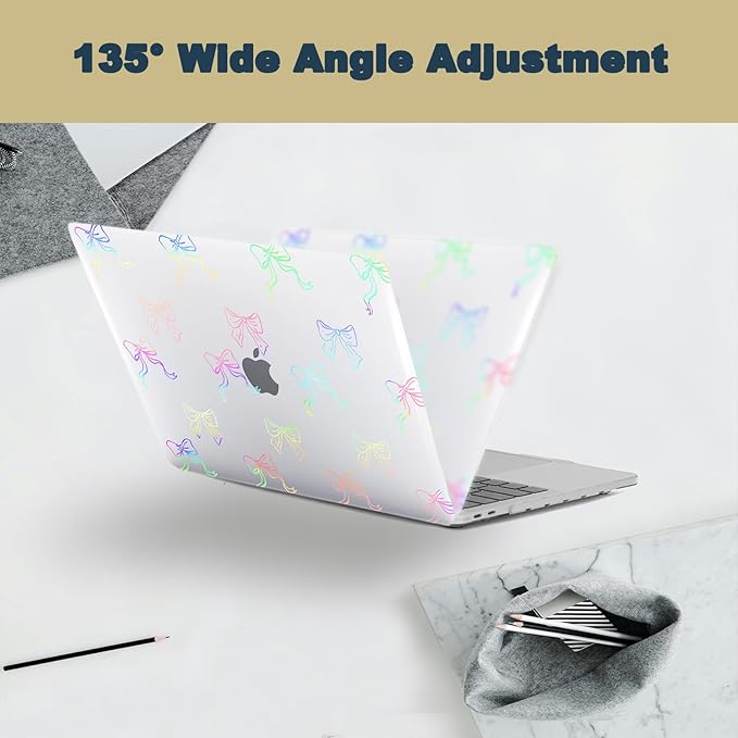 Case for New MacBook Pro 15 inch 2019 2018 2017 2016 Release (Model A1990 A1707),Anti-Fingerprint Hardshell Protective Case Cover & Keyboard Cover for Pro 15.3",Colorful Bow