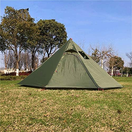 4 Person Backpacking Teepee Tent with Half MeshTent and Fire Retardant Stove Jack for Flue Pipes Height 7.2FT - Image 4