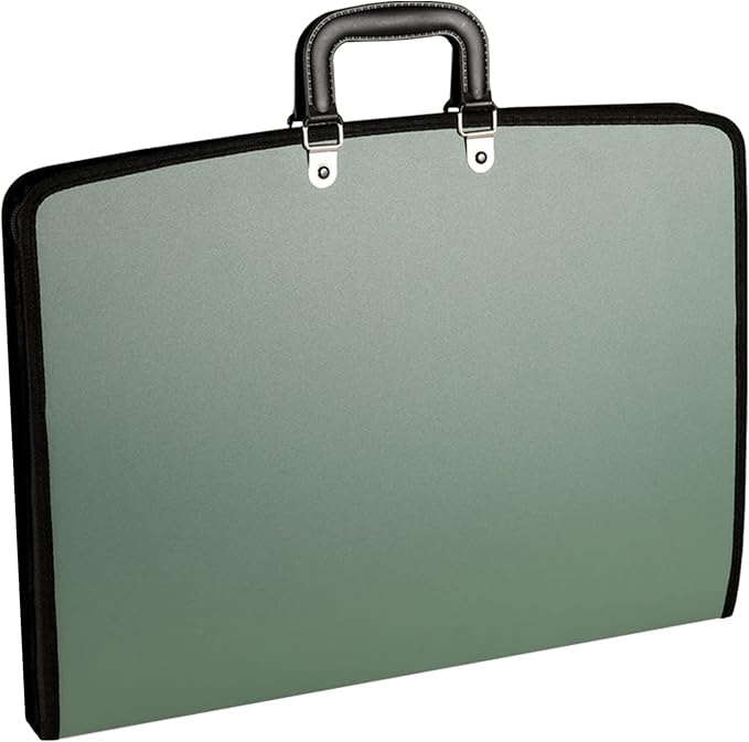 Acocony 11x17 Portfolio with Zipper Closure PP Material Oxford Cloth Edge Waterproof Green 1 Pack