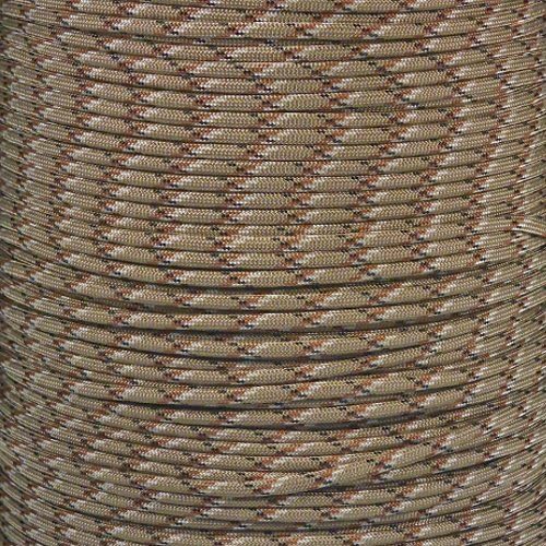Paracord Planet | Type II Commercial Grade 425 Paracord – 425 LB Tensile Strength W/ 3mm Diameter (Desert Camo, 25 FT)