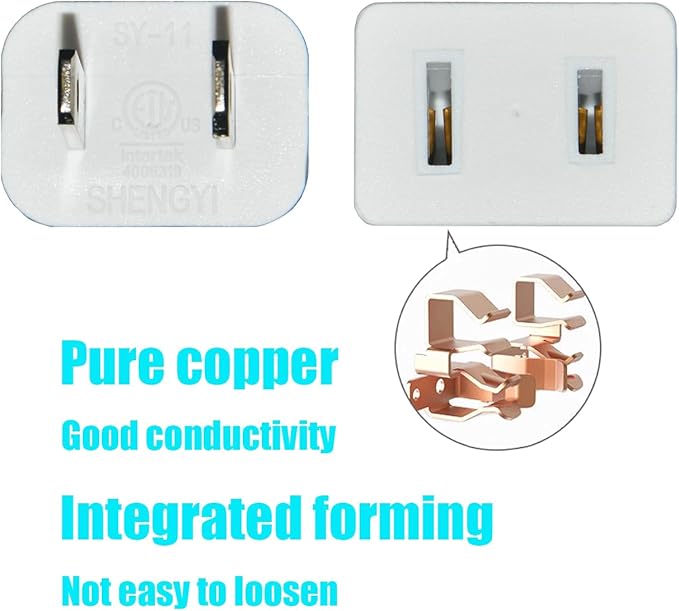 in Door Extension Cord 6FT 2 Prong Extension Cord Brown for Indoor Use Outdoor Use with Single Outlet - Ideal for Holiday Lights, Lamps, Cameras, Appliance ETL Listed