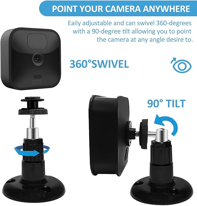 Blink Outdoor Camera Mount, 360 Degree Adjustable Indoor/Outdoor Wall Mount Bracket for Blink Home Security System Black 3 Pack