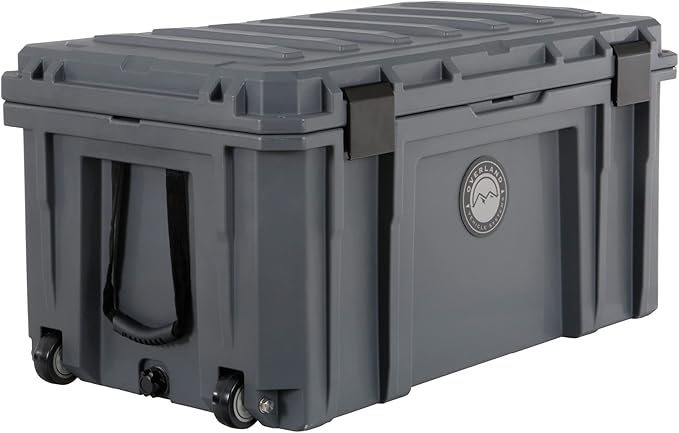 Overland Vehicle Systems 40100031 Dark Gray 169 QT Dry Box Storage with Wheels, Drain, and Bottle Opener | Waterproof Seal | Heavy-Duty Latches and Nylon Handles | Keeps Gear Safe, Dry and Organized