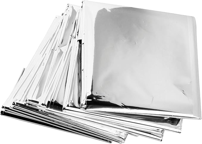 ASA TECHMED Emergency Mylar Thermal Blankets Bulk, Space Blanket Survival kit Camping Blanket, First Aid Kit for Outdoors, Survival, Hiking, Natural Disasters, First Aid, Marathons. 15 Pcs