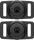 GOCII for Airtag Dog Collar Holder 2 Pack,Waterproof Dog Collar Holder for Apple AirTag(Gen 1 & 2),Silicone Air Tags Case for Dog Collars(Black)