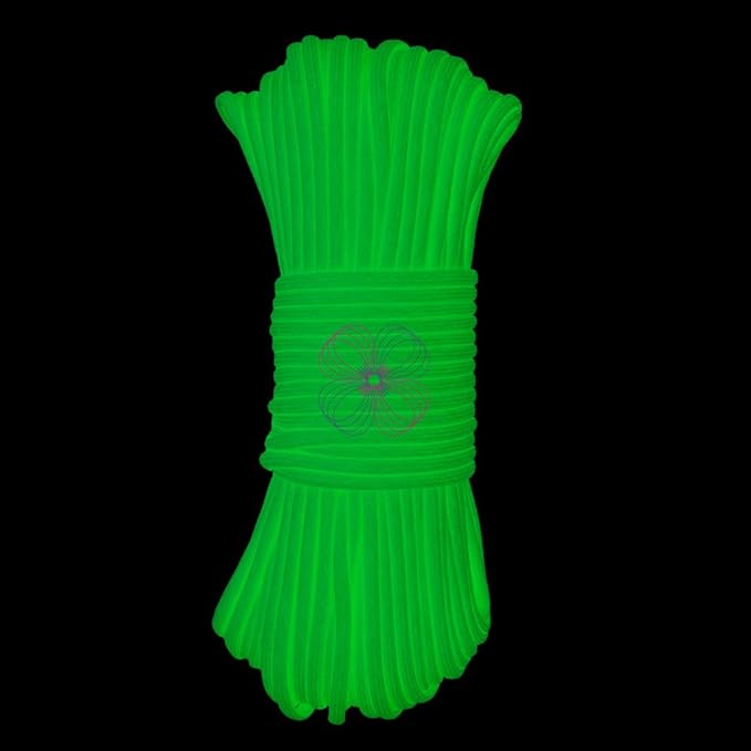 Craft County Glow in The Dark Zesty 21 Strand Luminous 550 Paracord – for DIY Bracelets, Lanyards, and Jewelry (Green, 10 Feet)