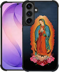 for Samsung Galaxy S26 Case,Graphic Design for Girl Boy Soft Silicone Hard Acrylic Shock Protection Designed for Samsung Galaxy S26 Red Virgen Guadalupe Pattern