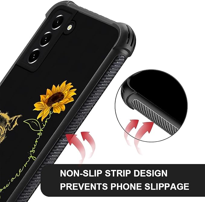 for Samsung Galaxy S21 Plus Case, Pig Sunflower Yellow Sunshine Pattern Graphic Design Girl Boy Soft Silicone Hard Acrylic Shock Protection for Samsung Galaxy S21 Plus