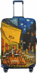 Van Gogh Cafe Terrace at Night Elastic Luggage Cover, Suitcase Protector For Travel (Fits 22-24 Inch Luggage)