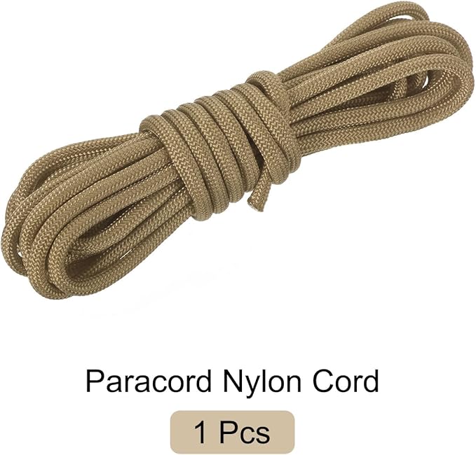 550 Paracord Rope 10ft, 4mm Thin Paracord Nylon Cord 7-Strand Core [for Tent Camping Outdoor Gear] - Light Brown