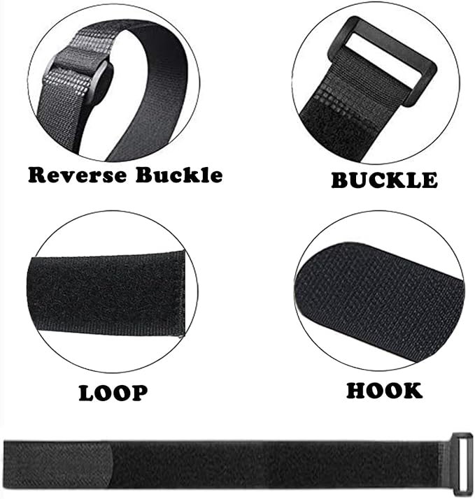 12 Pack (16 x 1 Inch) Reusable Fastening Cable Ties and Cable Straps,Adjustable Multi-Purpose Hook and Loop Straps Nylon Cable Ties Organizer Fastener Management Wire Straps