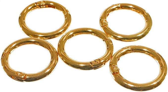 Paracord Planet Spring Gate O Rings – Available in 3/4 Inch and 1 Inch Sizes – Silver, Bronze, and Gold Color Options (2 Pack, 3/4 Inch, Gold)